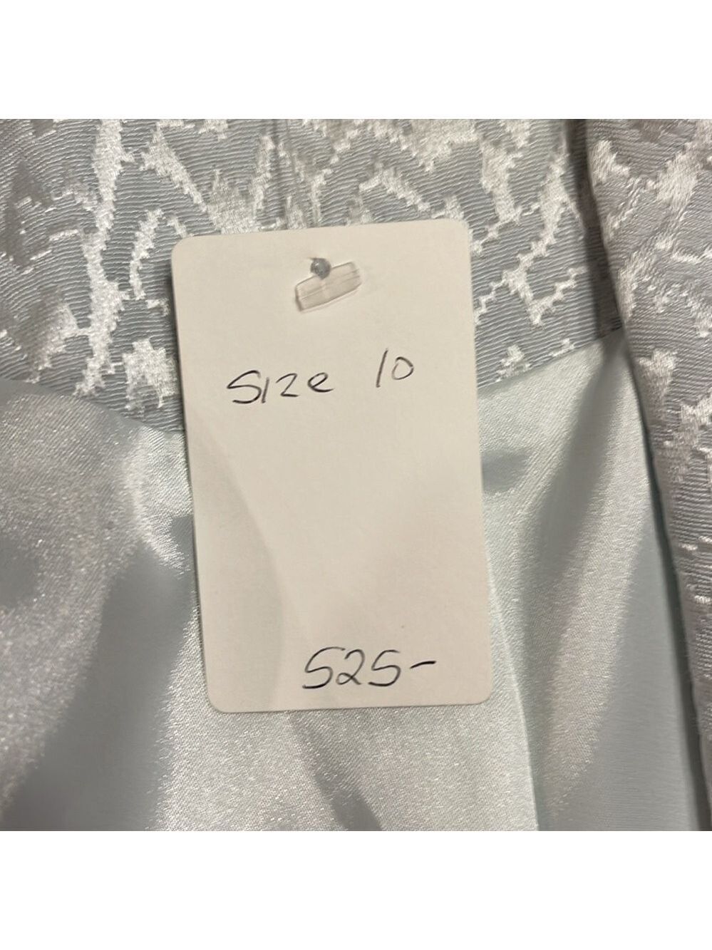 ELITE ORIGINAL sz 10 mint cream brocade 1 button long jacket pocket on chest - Picture 8 of 8